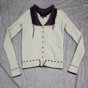 Gucci Purple and Cream Cardigan Sweater